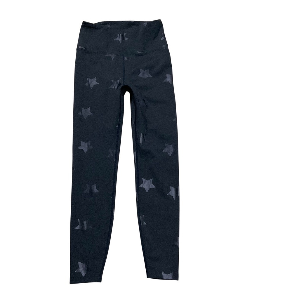 Nanette Lepore Play Black Star Foil Print 7/8 Leggings Size Small 25” Inseam